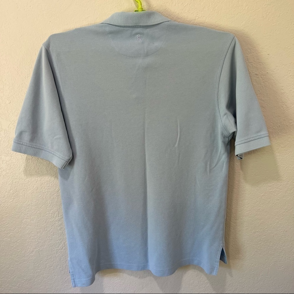 POWDER blue Pebble Beach 1919 polo golf shirt, large, gear for sports, buttons - Picture 4 of 11